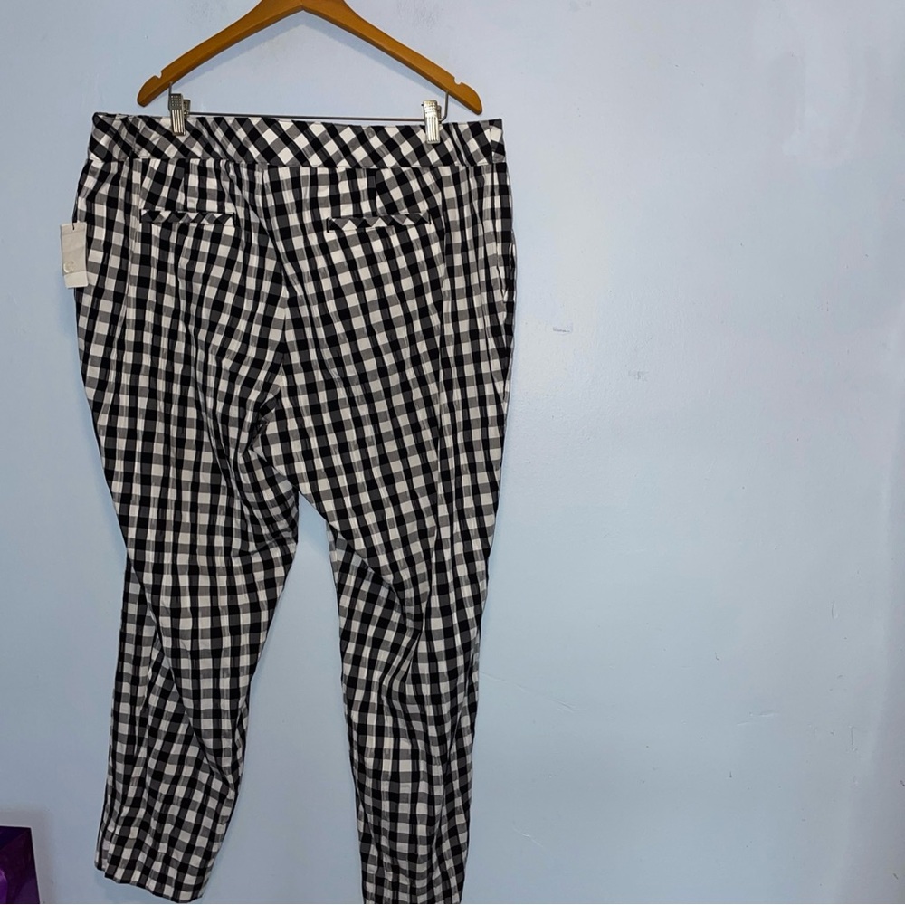 NWT Foxcroft Black and White weekender gingham Ankle Pants 22W - Picture 4 of 9